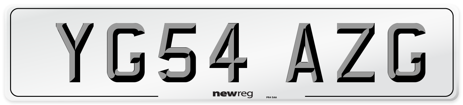 YG54 AZG Number Plate from New Reg